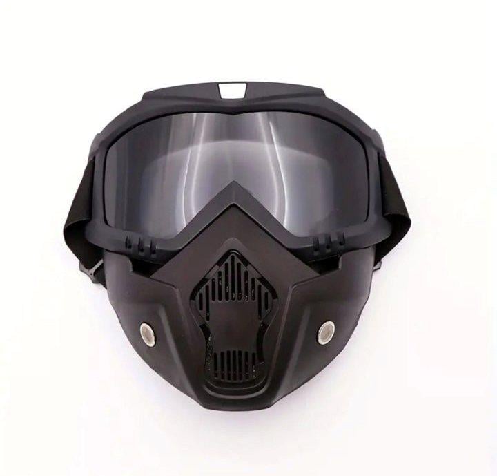 Мотоочки кроссовые с защитной маской Черный (589-02)