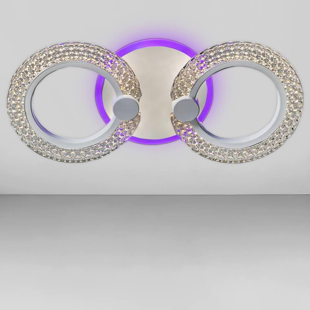 Люстра потолочная светодиодная Lighthouse SC-19273/2C WH PK/BU/PL 28W/10W 440х200х90 мм Белый