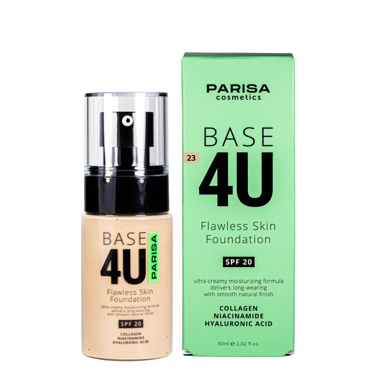 Тональный крем для лица Parisa Cosmetics Base4U № 23 deep Beige