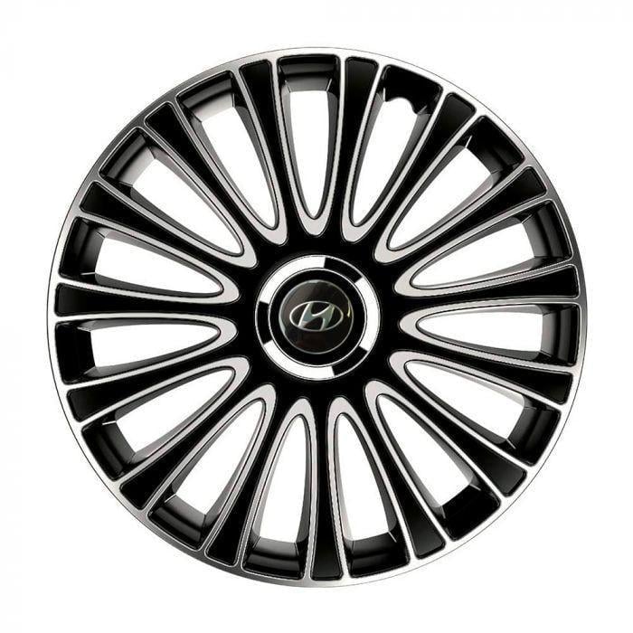Колпаки для колес 4 Racing Le Mans Pro R16 с логотипом Hyundai 4 шт. Silver/Black