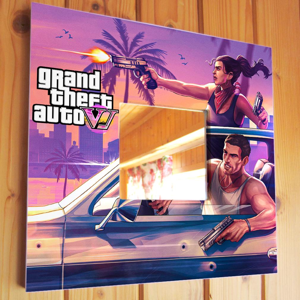 Зеркало декоративное Игра ''Grand Theft Auto VI. GTA 6'' 260х260 мм (M04620)