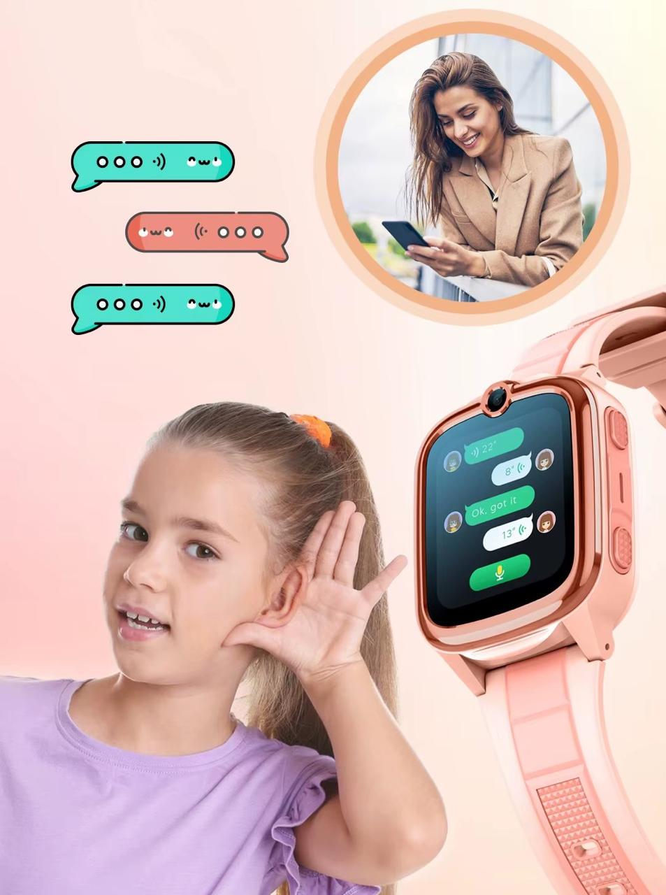 Смарт-годинник дитячий з сім картою Lemfo K59H з GPS трекером камерою прослушкою відеодзвінком та 4G Рожевий - фото 6