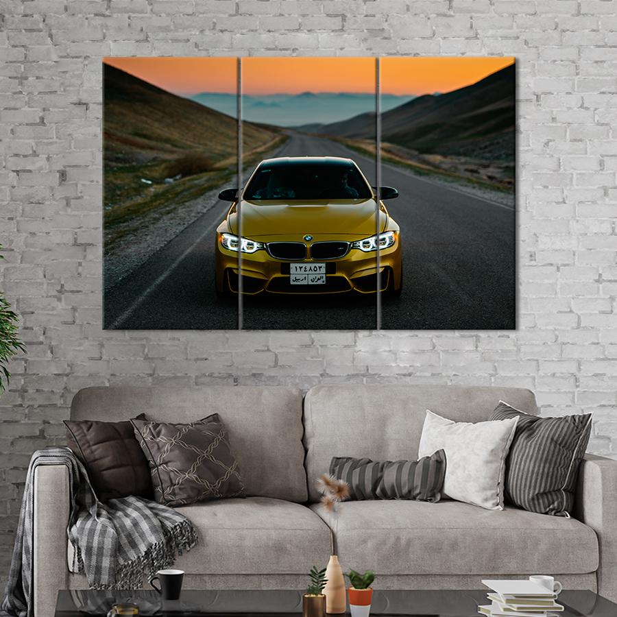 Картина Автомобиль Автомобиль BMW M4 на вечерней дороге 156x100 см (A1172-3)