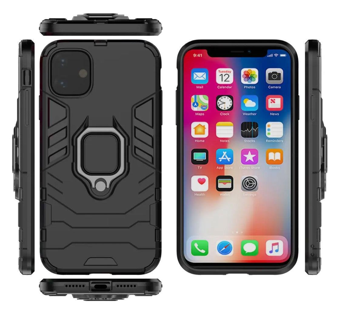 Чехол бампер Primolux Ring Armor для Apple iPhone 12 Mini - Black - фото 4