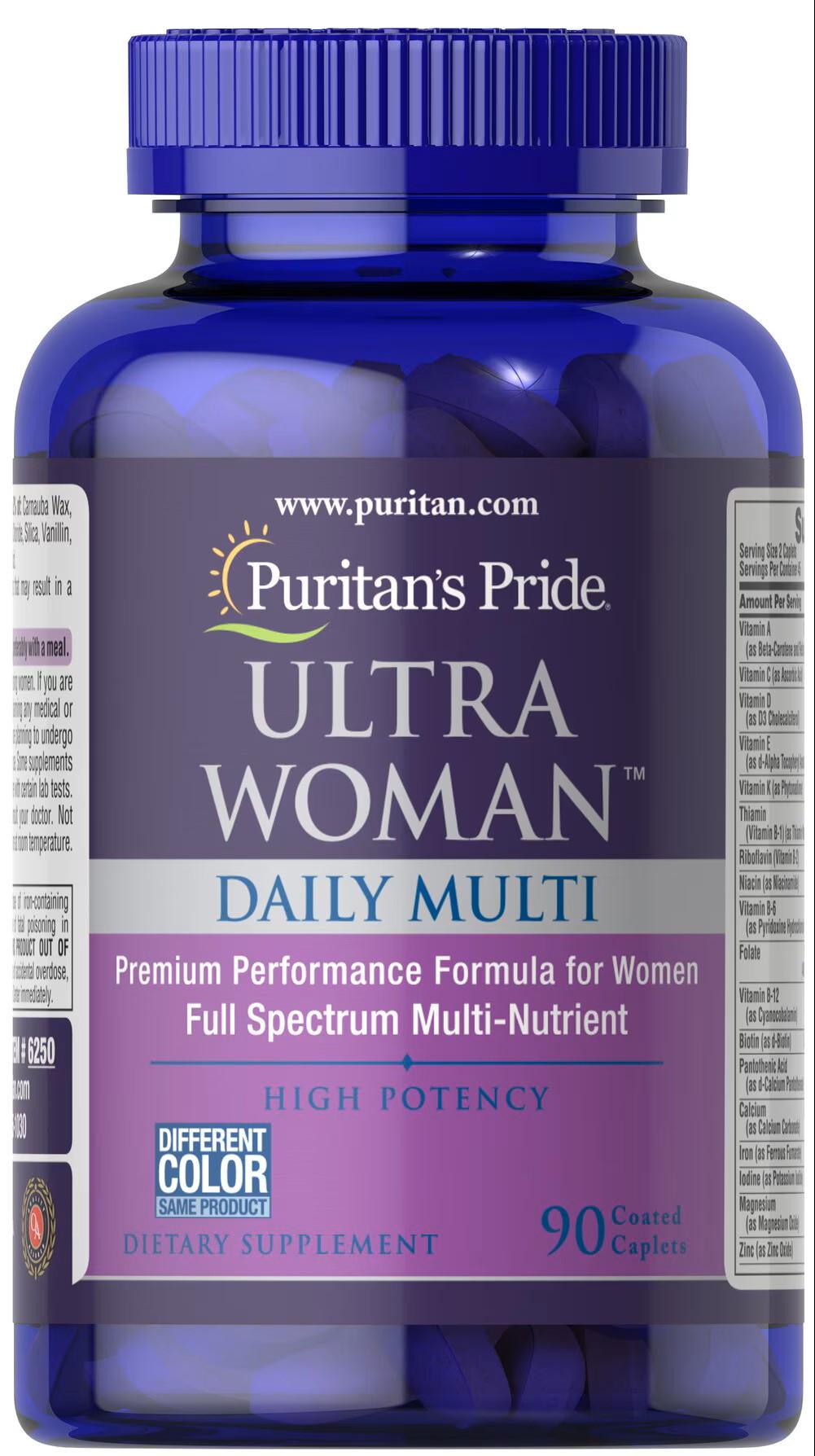 Витамины для женщин Puritan's Pride Ultra Woman Daily Multi Time Release 90 капс.