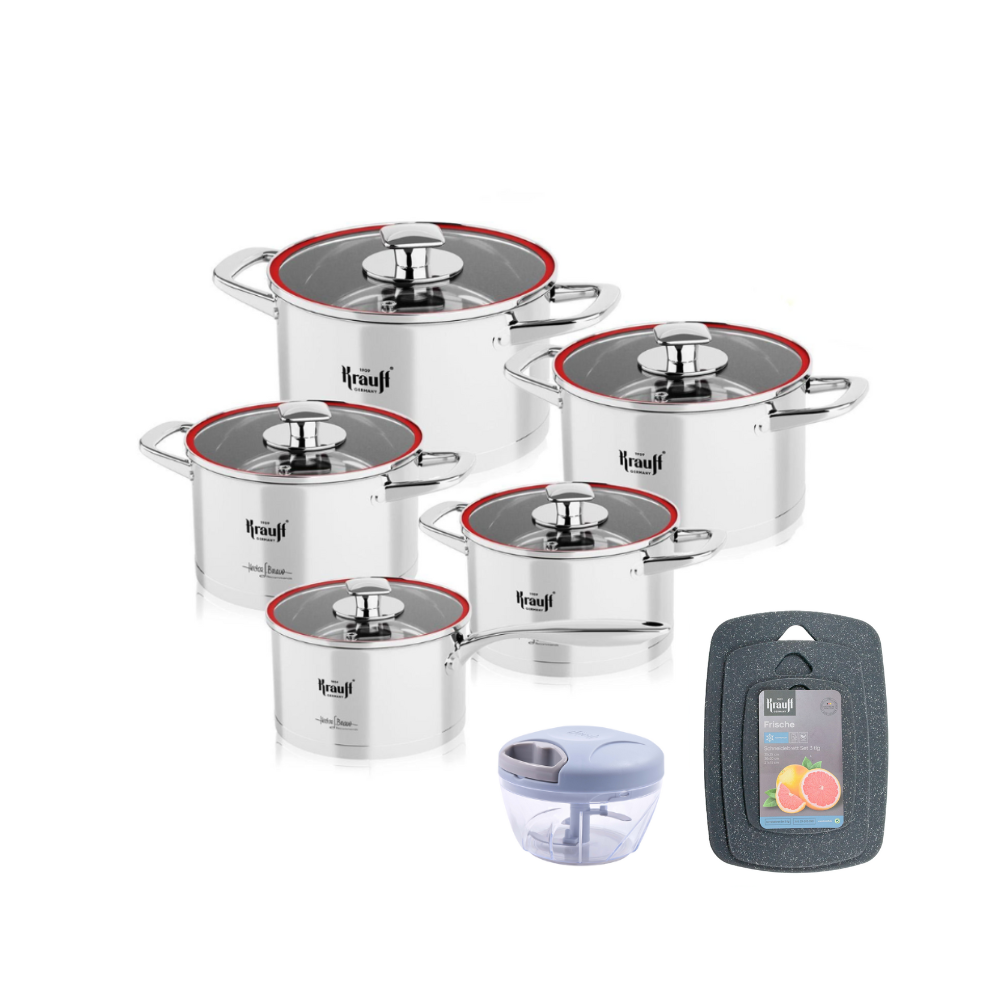 Набір каструль Krauff та кухонне приладдя 10 пр. (55-333-479)