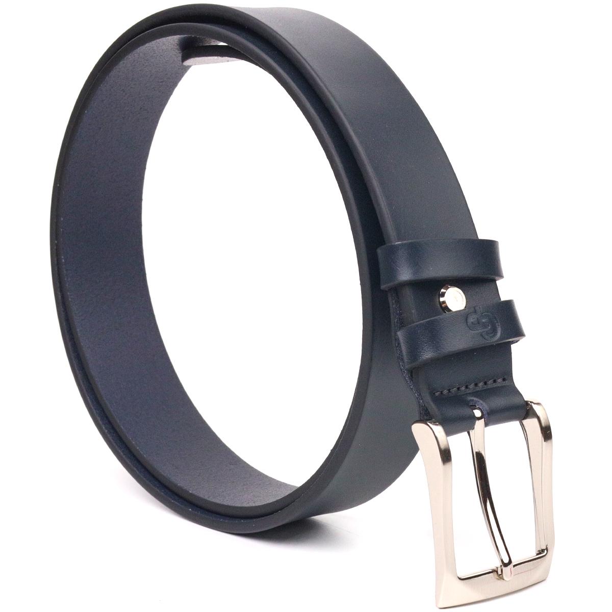 Ремень мужской брючный Grande Pelle Leather Belt 21450 кожаный Синий - фото 2