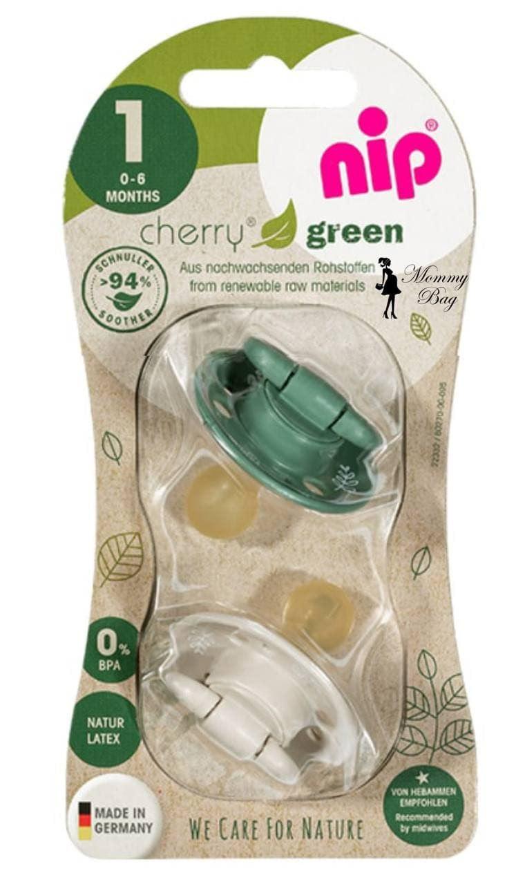 Пустушка латексна Nip Вишенька GREEN 0-6 міс. 2 шт. Бежево-зелений (706-233)