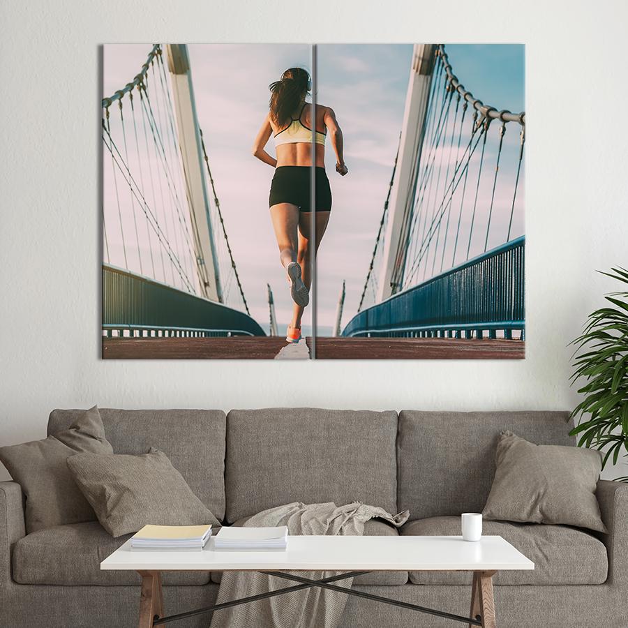 Картина Утренняя пробежка на мосту 165x122 см (1887-2)