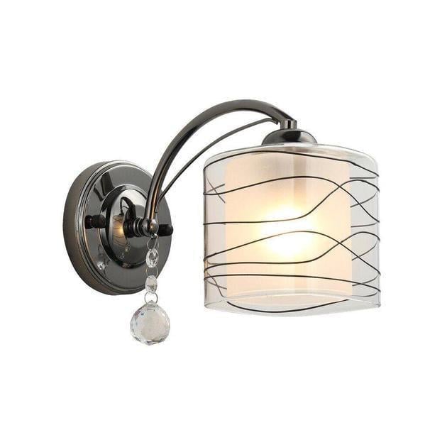 Бра настенное Valeso с хрустальным декоративным подвесом Е27 IP20 G 07476/1W Pearl Black (28685592)