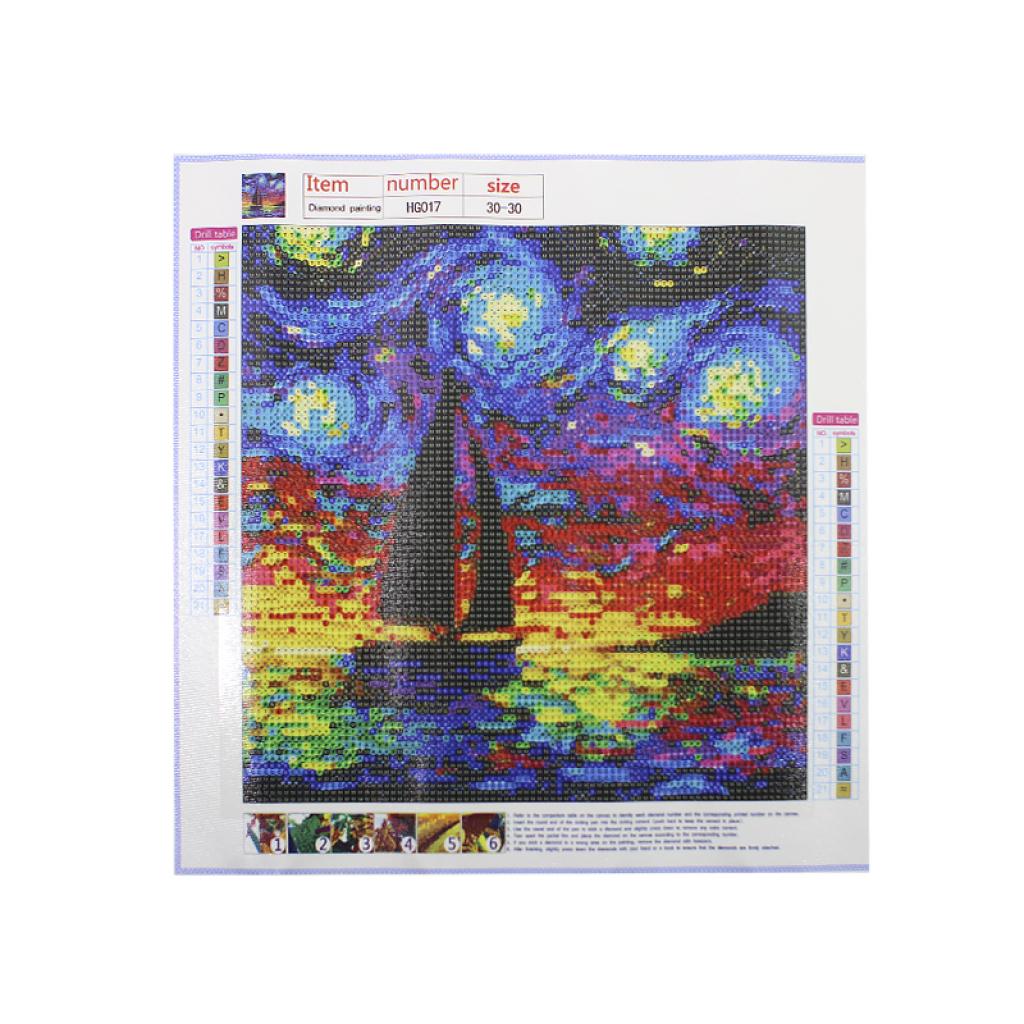 Алмазная мозаика Lesko DIY HG017 Парусник 30x30 см (1377919)