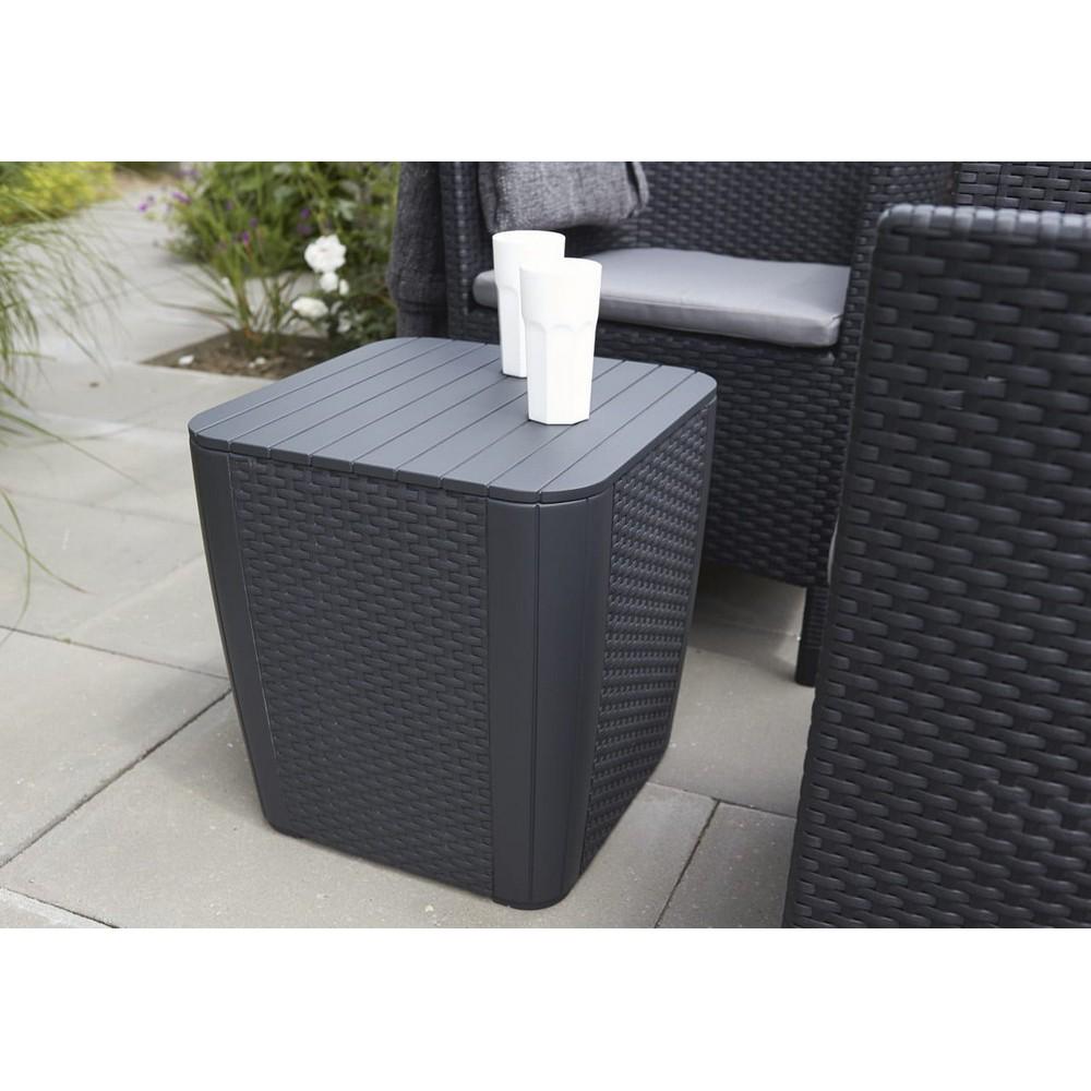 Стол-ящик садовый Keter Luzon flat wicker Графитовый (223932) - фото 2