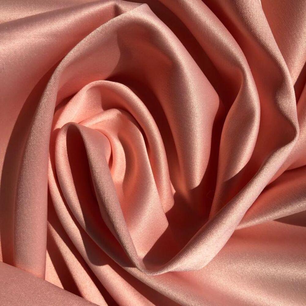 Ткань костюмно-платная Атлас Lux Персик (19798)