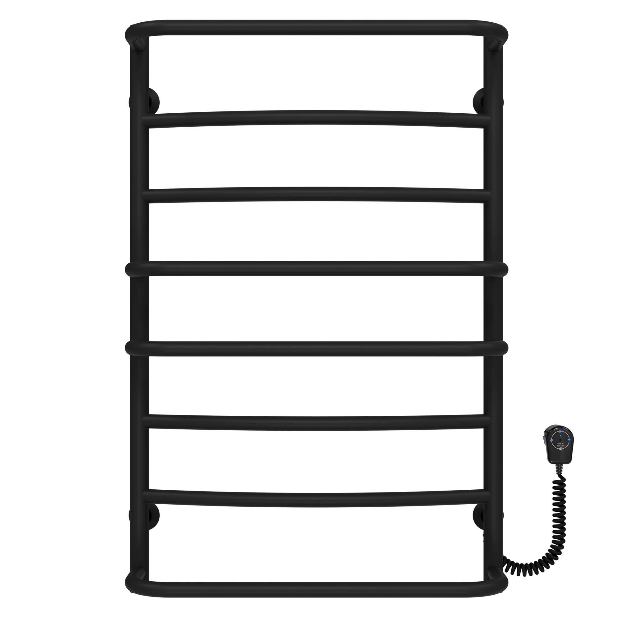Полотенцесушитель электрический Deffi Аквамикс П8 EF16 правое подключение крашеная сталь 500х800 мм Черный (D.AM.80.50.8.E.B.R.5)