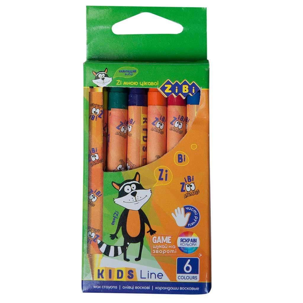 Олівці воскові ZiBi 6 кольорів (MTT-92748)