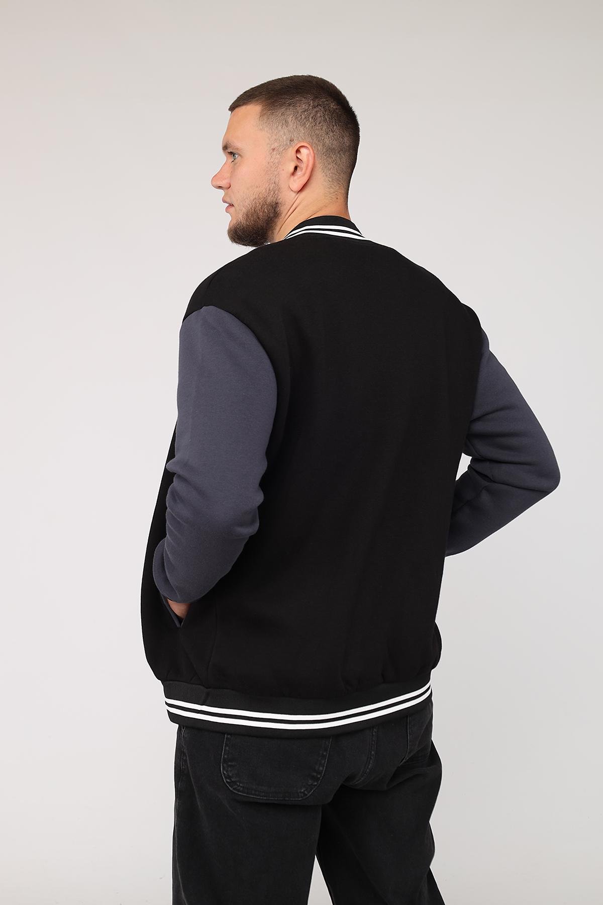 Куртка-бомбер чоловіча демісезонна ЦБ-00282591 р. 52 Чорний (29079998) - фото 6