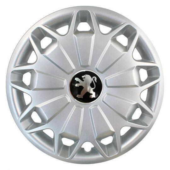 Автомобильные колпаки SKS 338 R15 с логотипом Peugeot 4 шт. Серебристый