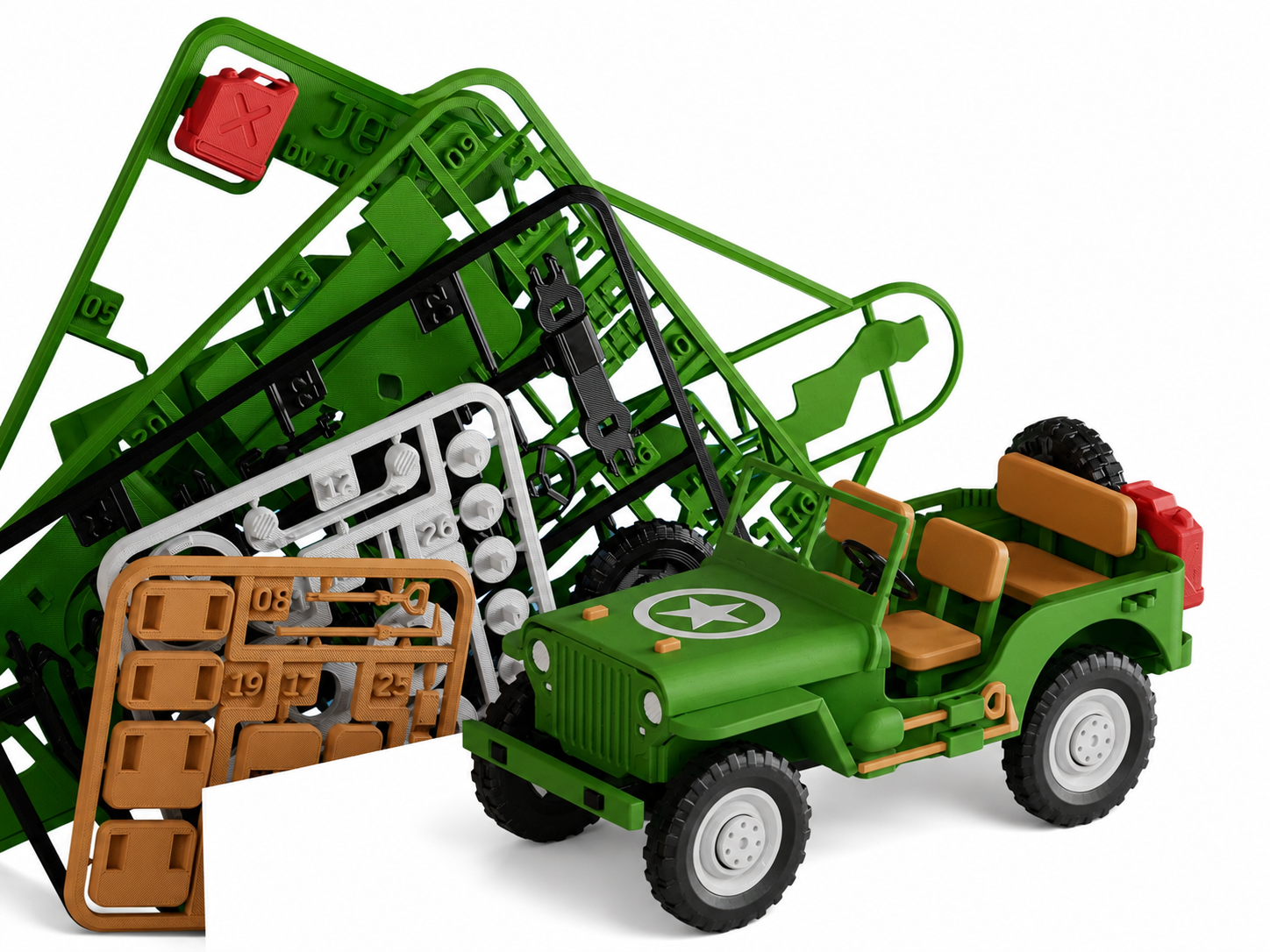 Конструктор Джип набор-карта Jeep Assembly Kit Card 12 см 3D-печать