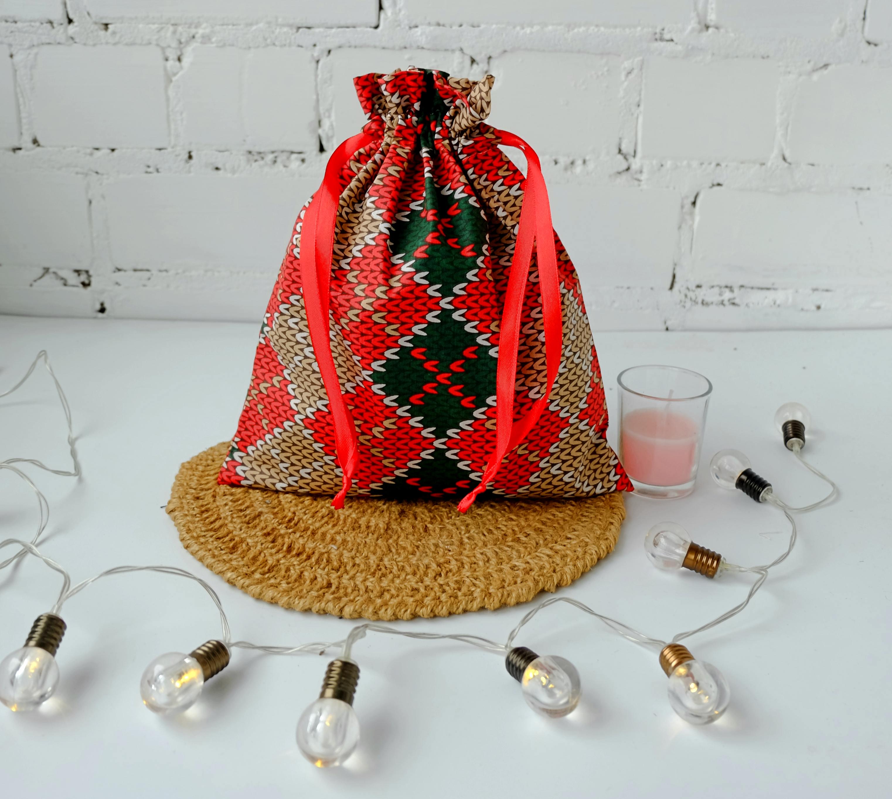 Мішок подарунковий новорічний Ромби (29734185)