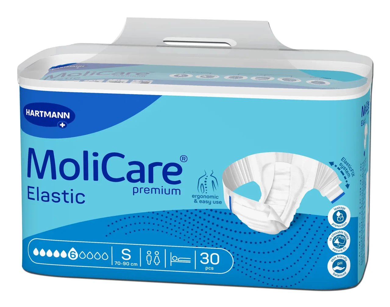 Підгузки для дорослих 6 крапель MoliCare Premium Elastic S 30 шт. (2144300255) - фото 4 Підгузки для дорослих 6 крапель MoliCare Premium Elastic S 30 шт. (2144300255) - фото 4