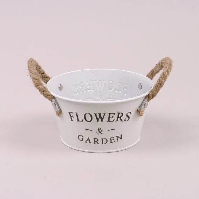 Кашпо металлическое с ручками Flora Flowers & Garden (37709)