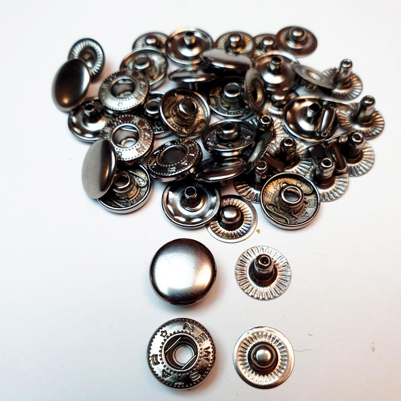 Кнопка металева Strong Alfa 12,5 мм 720 шт. Чорний нікель