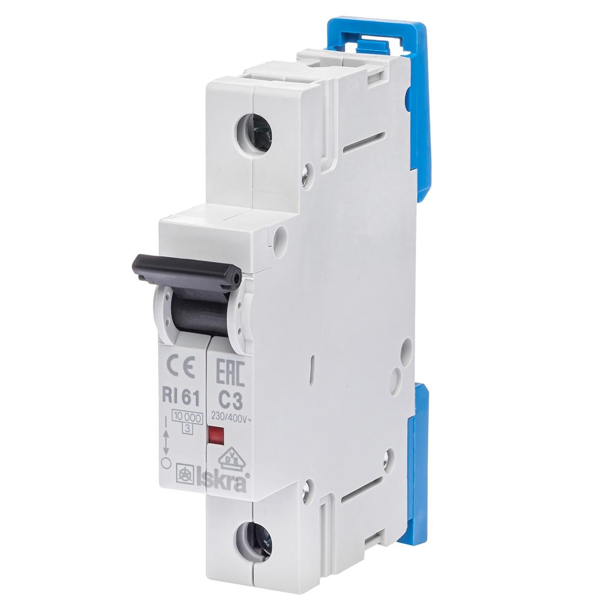 Автоматический выключатель 3A 1P 10 kA C ISKRA RI61C3A (786100050000)
