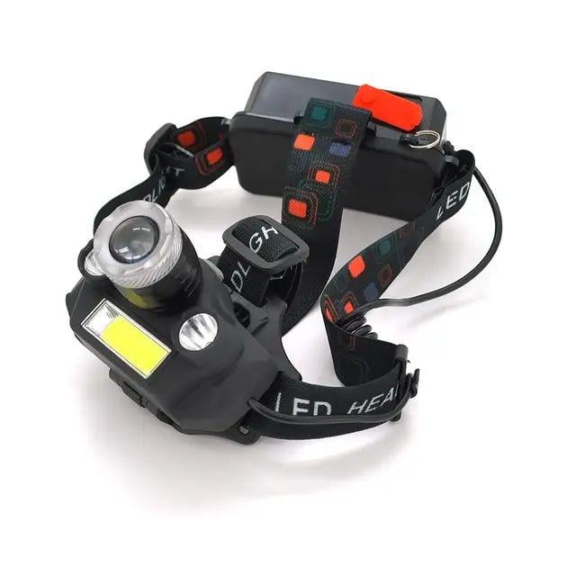 Ліхтарик налобний акумуляторний 1200 люмен 220V 12V BL-T45-T6 4 режими з фокусуванням (opt-103954)