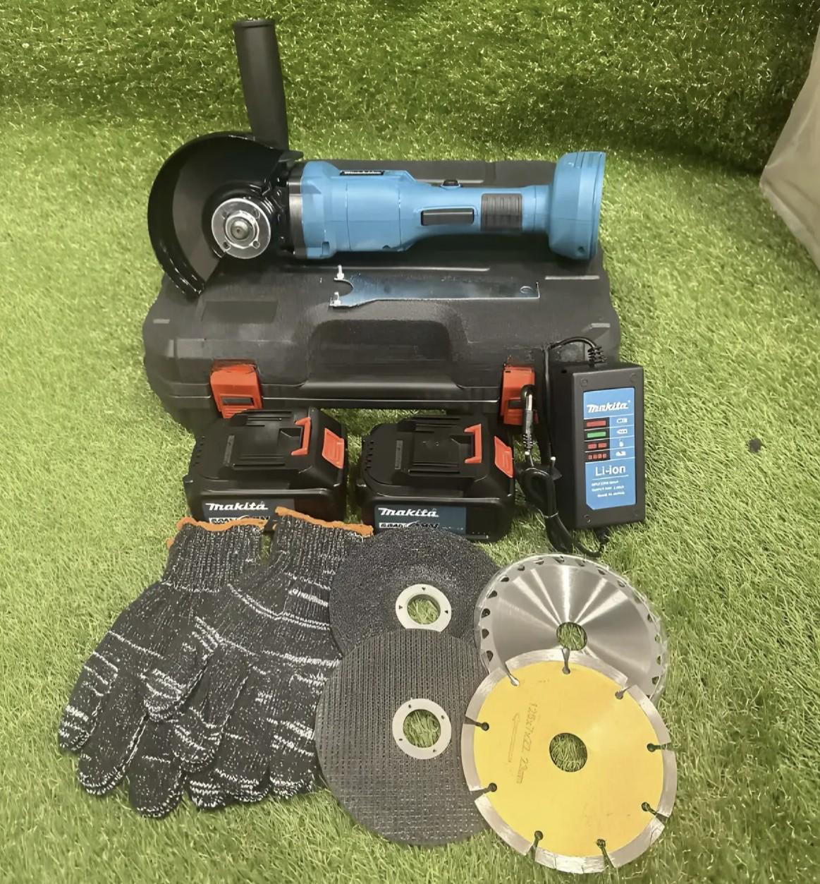 Болгарка акумуляторна кутова DGA554 48V 6 Аh безщітковий двигун комплект з 4 дисками Чорний (57) - фото 4