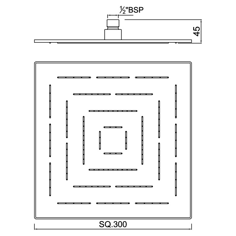 Верхній душ Jaquar Maze квадратний 300 мм (OHS-CHR-1639) - фото 2