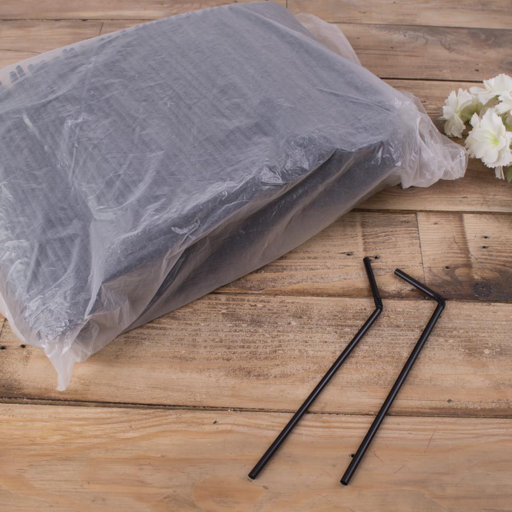 Трубочка с гофрой 1000 шт. Черный (130-2)