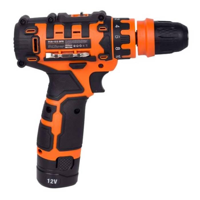 Шуруповерт акумуляторний Tekhmann TCD-12/2 DFR 12V 2000 mAh Orange (853784) - фото 2 Шуруповерт акумуляторний Tekhmann TCD-12/2 DFR 12V 2000 mAh Orange (853784) - фото 2
