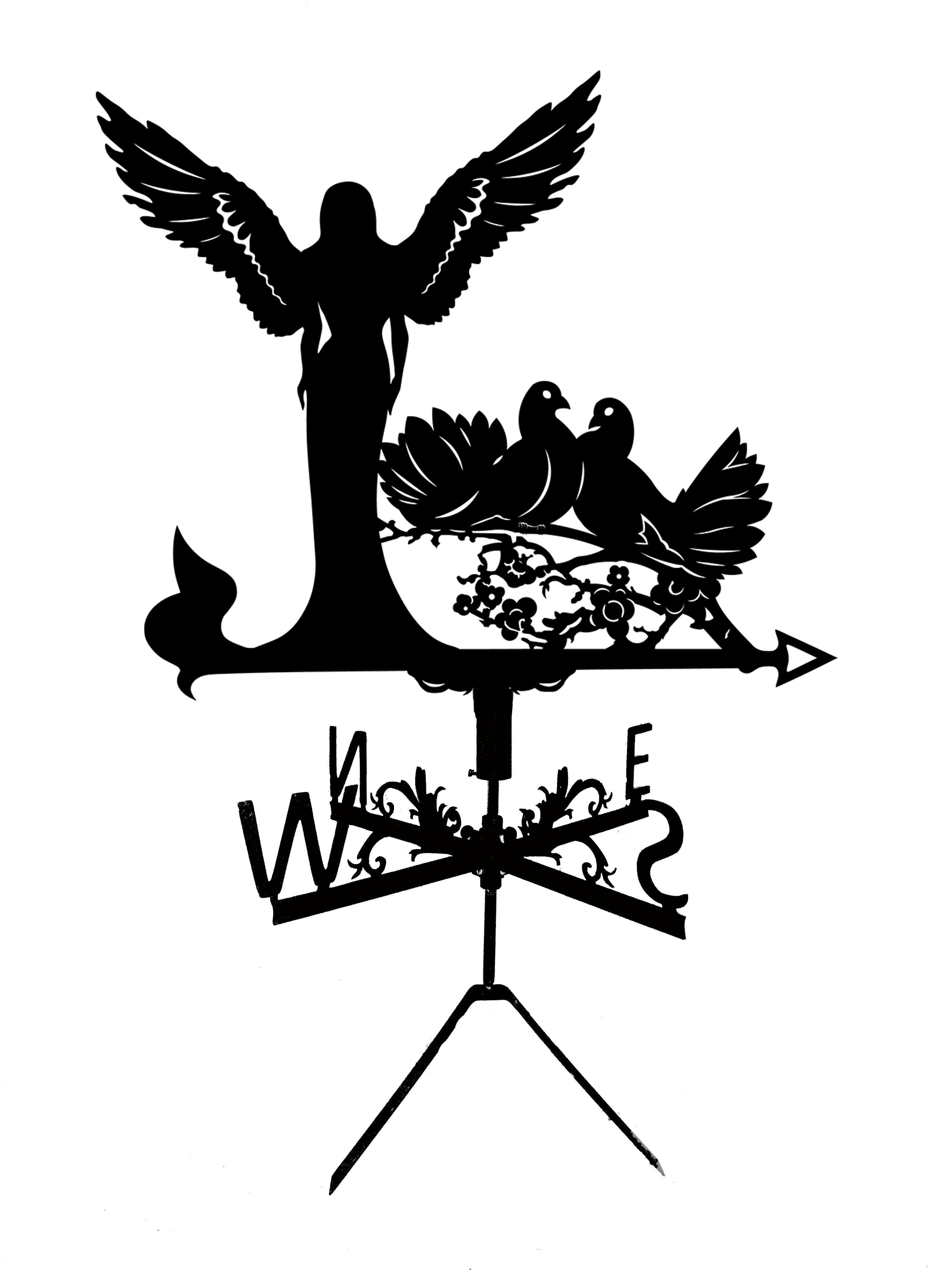 Флюгер на альтанку/колодязь Ангел з голубами (27415126)