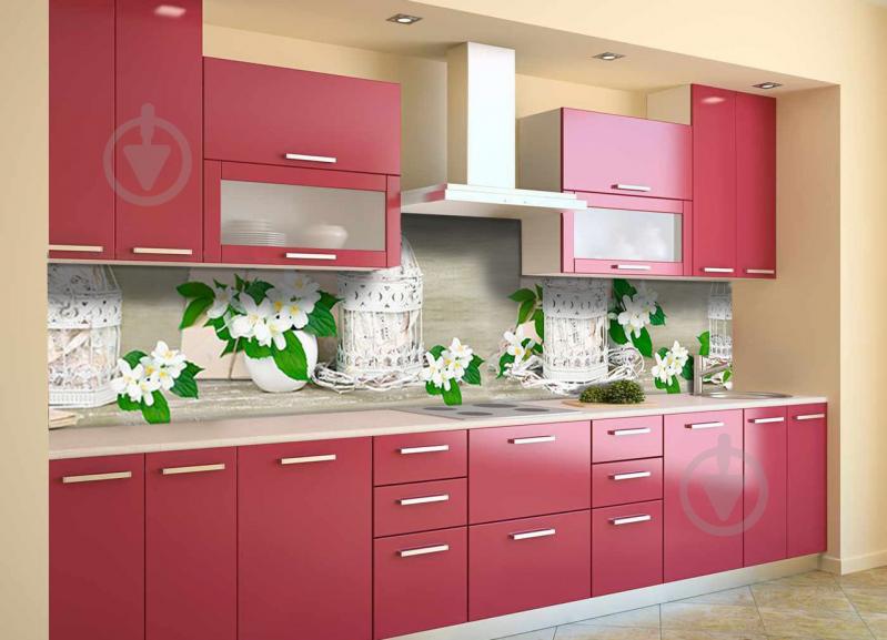 Скинали на кухню Zatarga «Жасмин» 600х2500 мм виниловая 3Д наклейка кухонный фартук самоклеящаяся Z180879 Скинали на кухню Zatarga «Жасмин» 600х2500 мм виниловая 3Д наклейка кухонный фартук самоклеящаяся Z180879