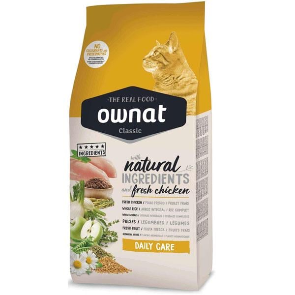 Корм сухий для кішок Ownat Classic Daily Care зі свіжим м'ясом курки 4 кг (8429037016174)