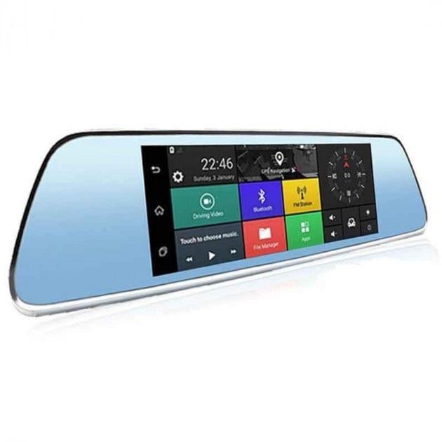 Видеорегистратор зеркало  V300 NEW с GPS и камерой заднего вида 7 дюймов