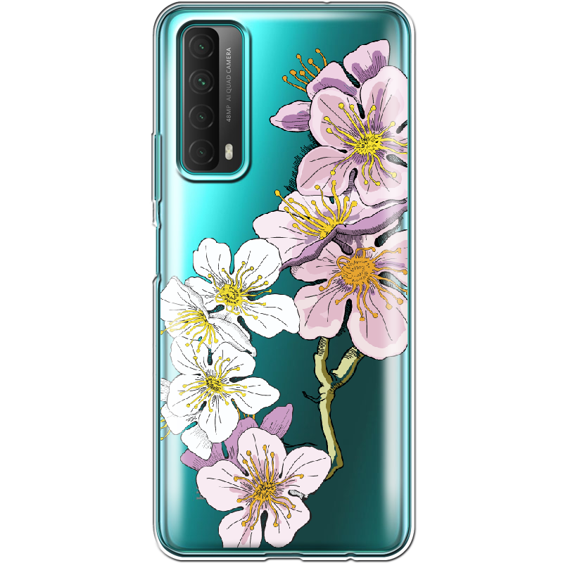 Чехол Boxface Huawei P Smart 2021 Cherry Blossom Прозрачный силикон (41133-cc4-41133)