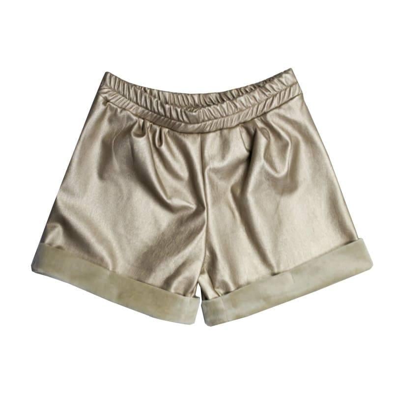 Шорты теплые Best Kids 4799 эко-кожа 122 см-128 см Золотистый