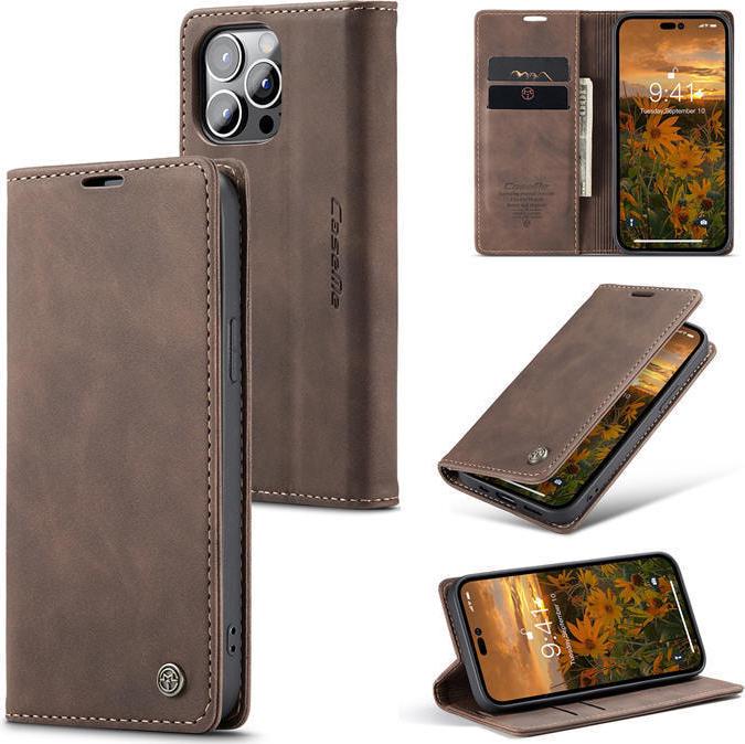 Чехол книжка с магнитом iPhone 14 Pro Max CaseMe Brown (30320-30)