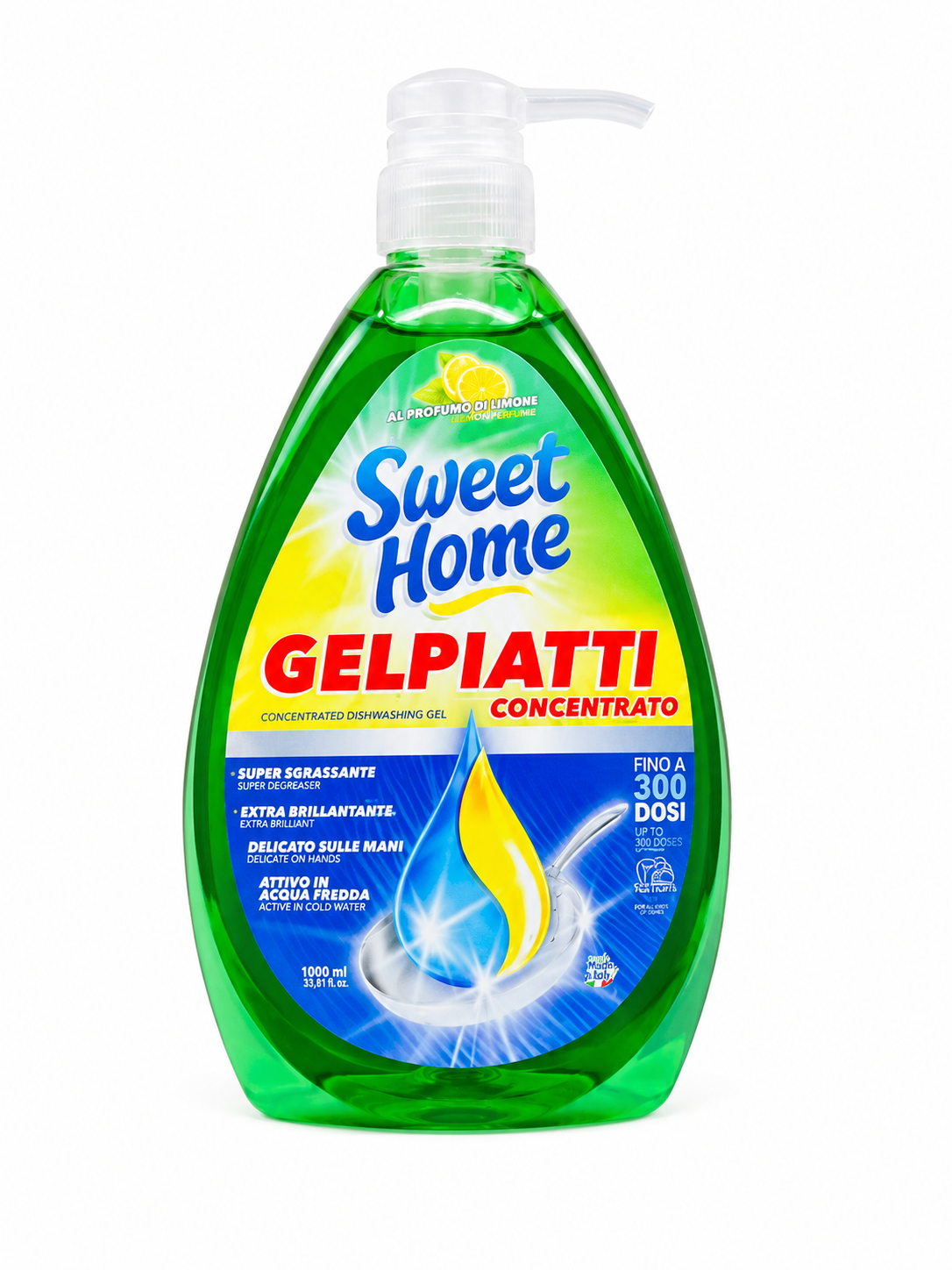Гель для мытья посуды Sweet Home Gel Lavapiatti Melograno Лимон концентрированный 1 л (35479721)