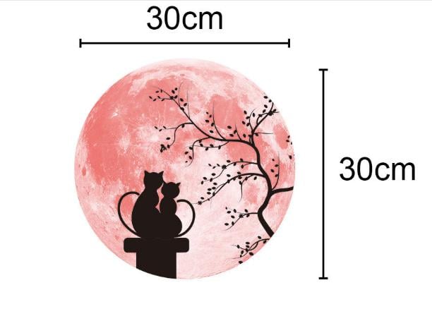 Декоративная наклейка Коты на крыше на ветке светится в темноте 30 см (8119) - фото 2 Декоративная наклейка Коты на крыше на ветке светится в темноте 30 см (8119) - фото 2