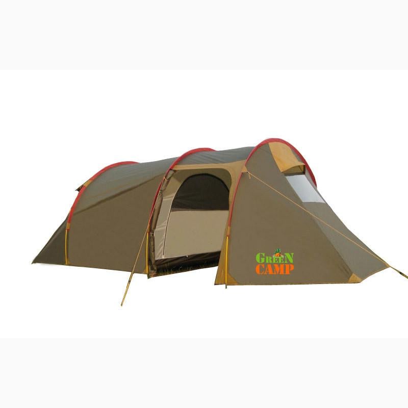 Палатка 3-местная GreenCamp GC1017 с большим тамбуром Коричневый (GC1017)