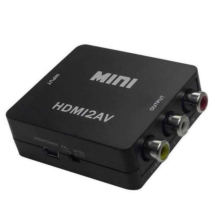 Конвертер перехідник відеосигналу Rias HDMI to AV RCA CVBS аудіо 1080P mini Black (3_03788)