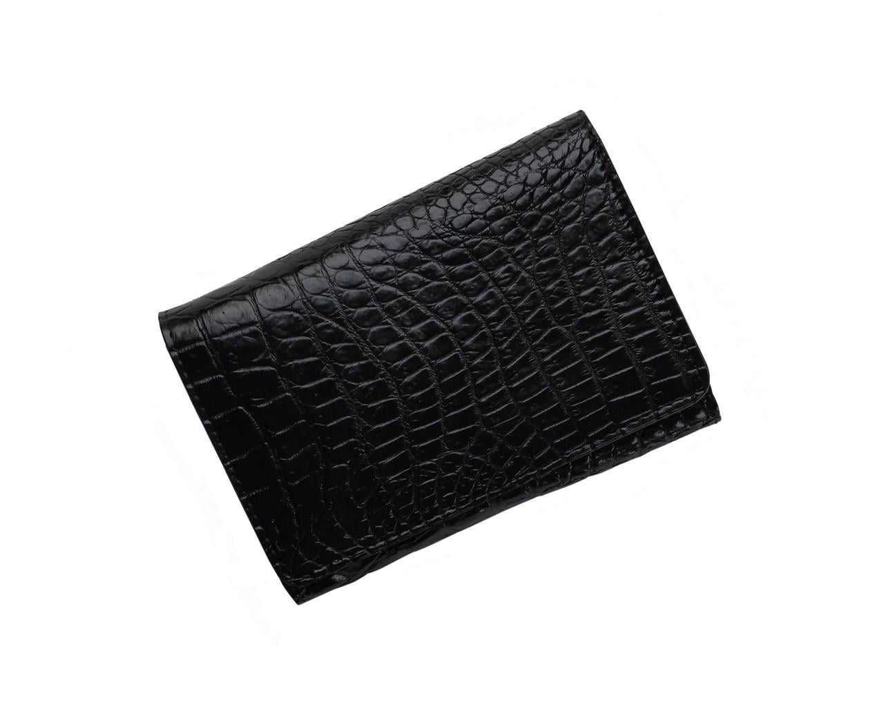 Кошелек Ekzotic Leather женский из кожи крокодила Черный (cw108)