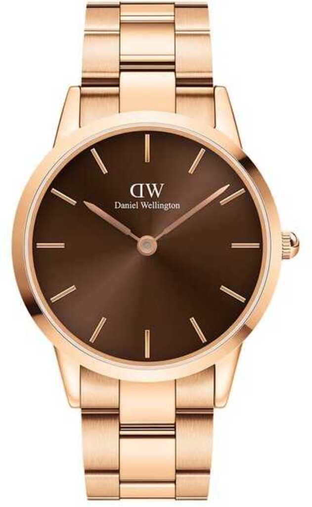 Часы кварцевые Daniel Wellington DW00100460 Iconic Link Amber 40 RG Brown