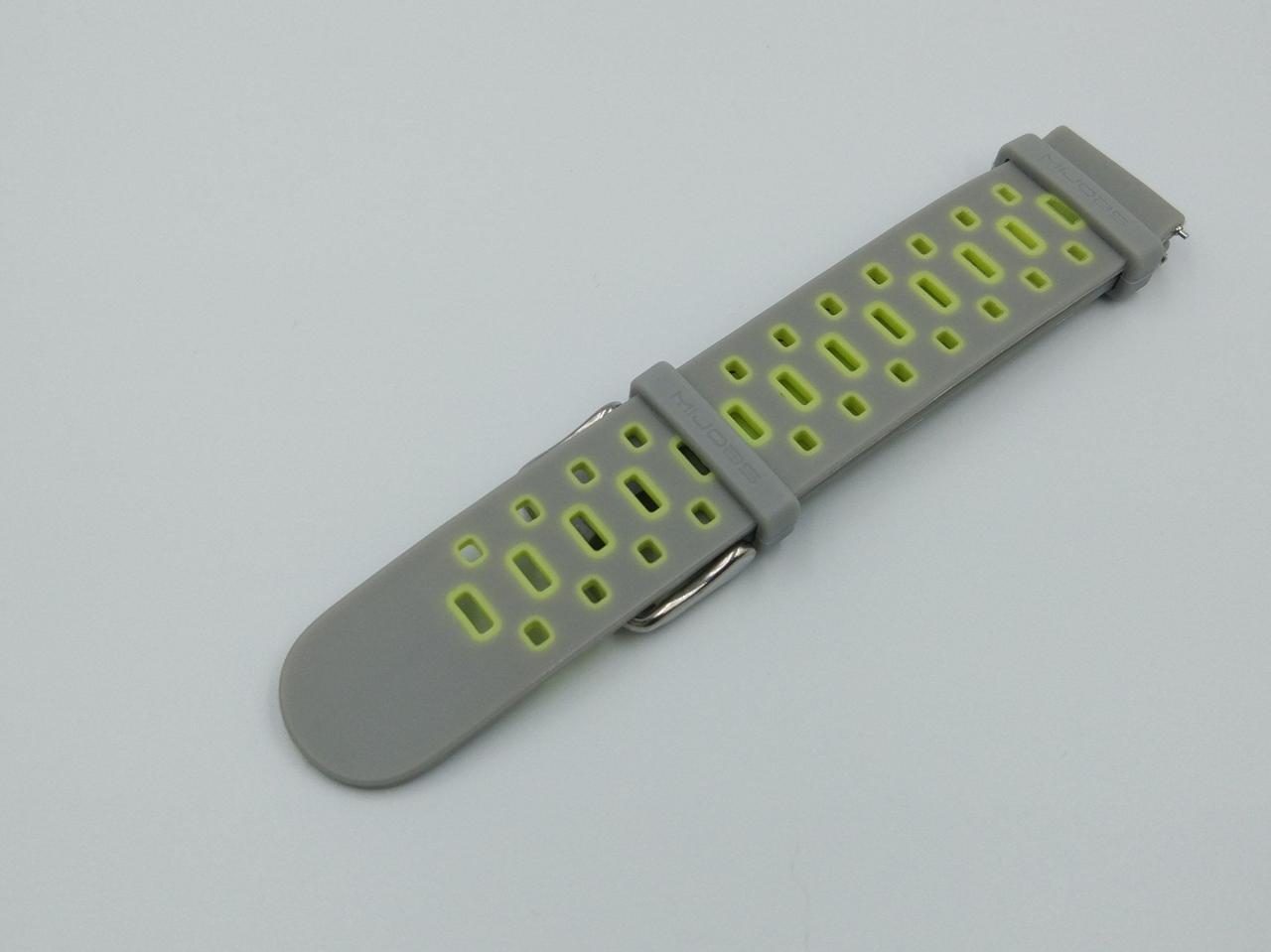 Ремешок для смарт-часов MiJobs Sport силиконовый 22 мм Серый/Зеленый (1692P) - фото 3 Ремешок для смарт-часов MiJobs Sport силиконовый 22 мм Серый/Зеленый (1692P) - фото 3