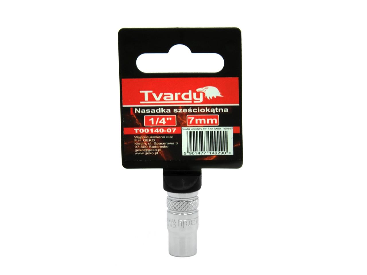 Головка Tvardy хром-ванадієва Cr-V 1/4" 6-гранна 7 мм (T00140-07) - фото 1