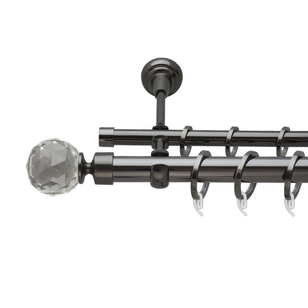 Карниз Orvit Люмиера двухрядный гладкий 160 см Оникс (6708034)
