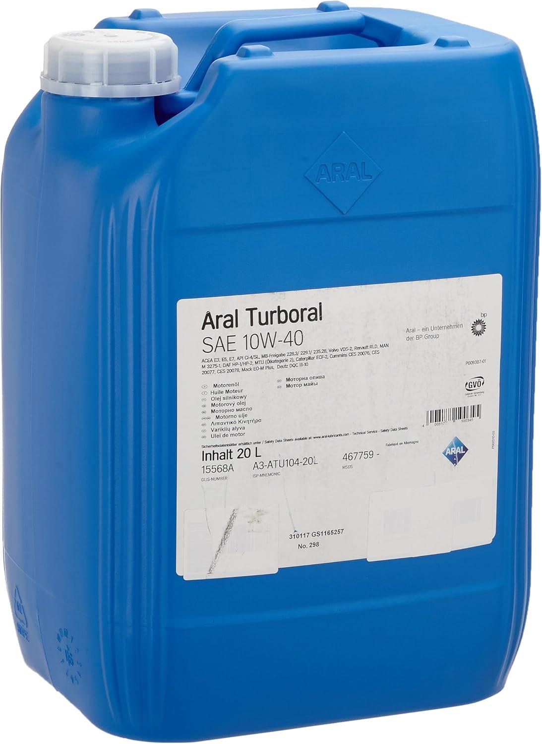 Моторное масло ARAL Turboral E7 CL-4/SL 10W-40 20 л (15BCD2)