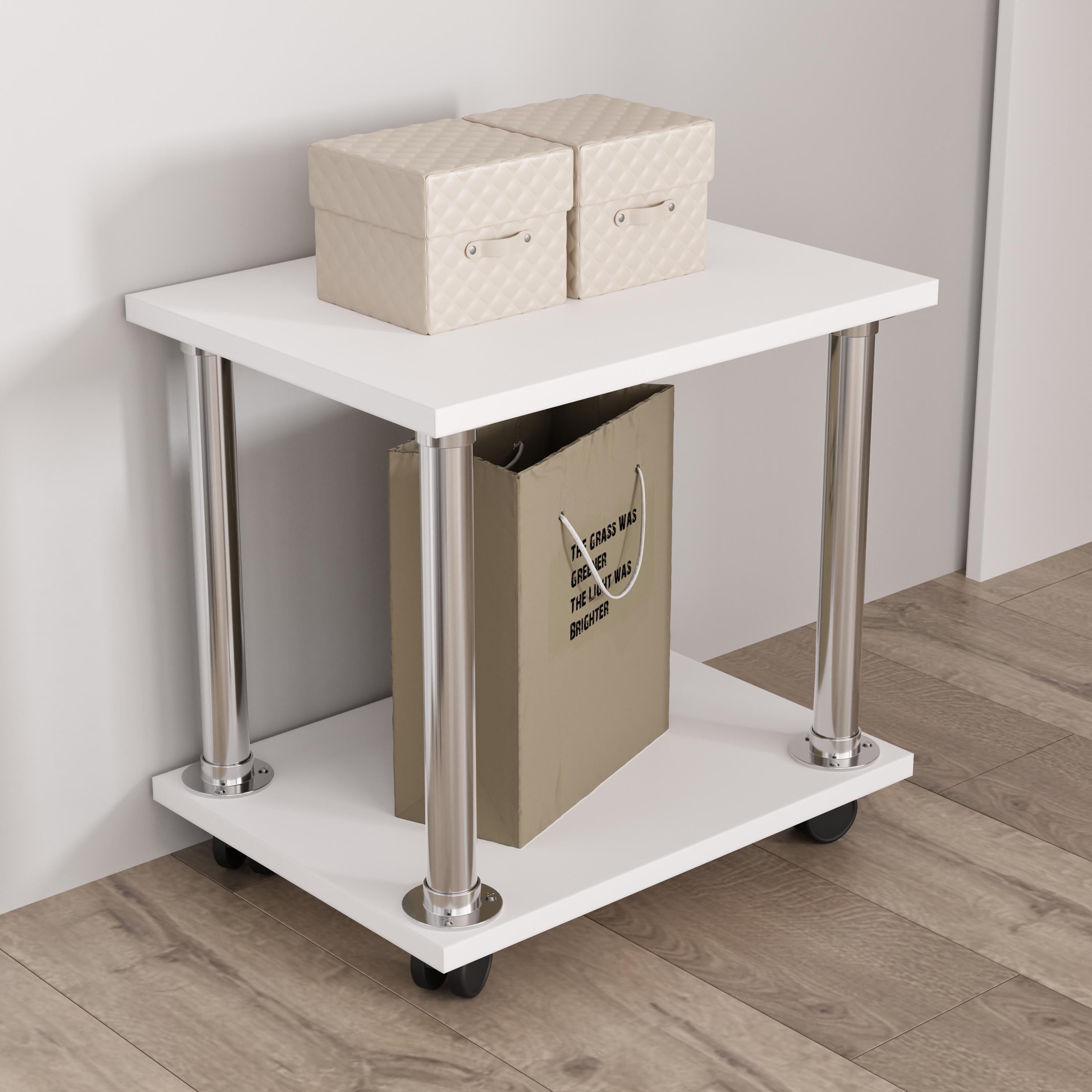 Журнальный стол на колесиках MNK-06 400x300x384 мм Белый